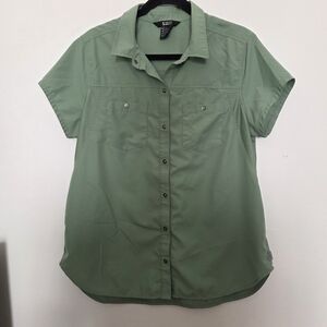 5.11 Tactical Women's Large Green Short Sleeve Shirt - Stained